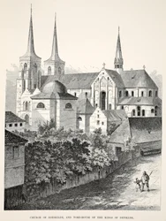 Iglesia de Roeskilde y Casa-Tumba de los Reyes de Dinamarca, de A Memorial of the Marriage of Edward VII and Alexandra of Denmark, pub. 1864