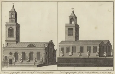 Iglesia de Santa María, Aldermanbury e Iglesia de Todos los Santos en London Wall, Londres