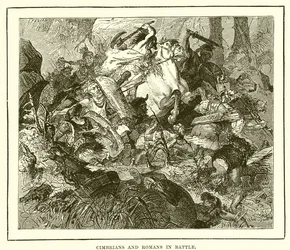 Cimbrios y romanos en batalla