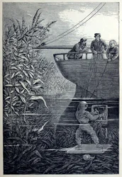 Despejando el tornillo, de Bajo las olas, o Buceando en aguas profundas, pub. 1887