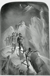 Escalada nocturna, de Ten Scenes in the Last Ascent of Mont Blanc Including Five Views from the Summit, por J.D.H. Browne, publicada en 1853