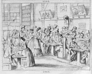 Sala de café en 1863, de London Coffee-Houses Past and Present