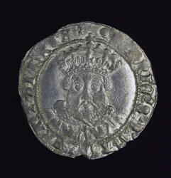 Moneda con la cabeza de Enrique VIII (plata)