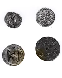 Monedas de Cunobelino o Cimbelino (m. 43 d.C.), Offa, Rey de Mercia (757-96 d.C.) y Alfredo (871-99 d.C.) y Eduardo el Viejo (871-924 d.C.) (plata)