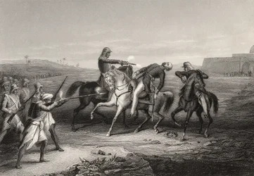 El Coronel John Platt asesinado por los amotinados en Mhow, 1 de julio de 1857, de 