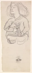 Dibujo compuesto de un aturdidor / Una mujer victoriana en ropa interior