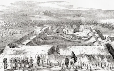 Fortificaciones confederadas al norte de Manassas Junction, de Ward and Lock