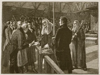 Conferencia entre las Cámaras del Parlamento, 1835, ilustración de Cassells Illustrated History of England