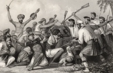 Conflicto con los Ghazees antes de Bareilly el 6 de mayo de 1858, de 