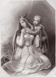 Constanza de Bretaña, viuda de Geoffroy Plantagenet (La vida y muerte del rey Juan) Lady Constance viuda de Geoffrey II, duque de Bretaña (La vida y muerte del rey Juan) en - “Galería de Mujeres de Shakespeare, colección de cuarenta y cinco retratos serios