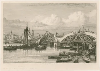 Construcción del nuevo Puente de Londres, 26 de julio de 1827