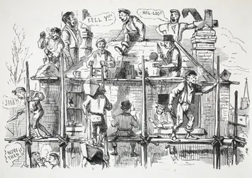 Trabajadores de la construcción, ilustración de Punch