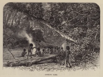 Cocinar boniatos (grabado)