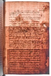 Algodón MS Faustina F III, f. 107r (luz transmitida)