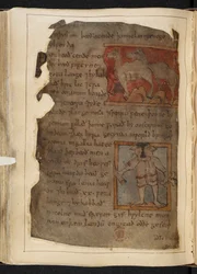 Algodón MS Vitellius A XV f.101v, Beowulf, del 