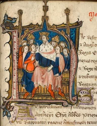 Cotton Nero D. VI, f.72 Inicial adornada 