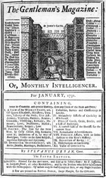 Portada de la primera edición de The Gentlemans Magazine, publicado en enero de 1731