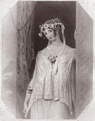 Criseyda (Troilo y Crésida) - de la Galería de mujeres de Shakespeare, colección de cuarenta y cinco retratos serios por artistas tempranos de Londres, enriquecidos con avisos críticos y literarios, circa 1838