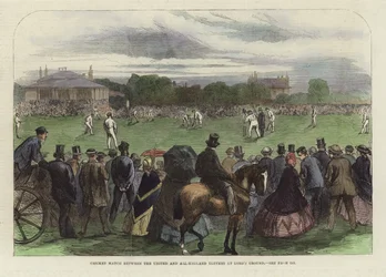 Partido de cricket entre los United y All-England Elevens