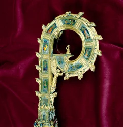 Gancho del báculo de William of Wykeham (c.1320-1404): lado de Pedro (plata dorada) (detalle)