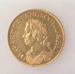 Corona de Oliver Cromwell (1599-1658), Casa de Moneda de Londres, 1658 (anverso)