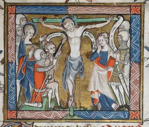 Crucifixión en una cruz verde