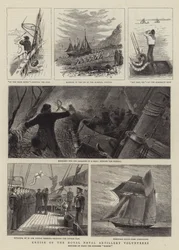 Crucero de los Voluntarios de Artillería Naval Real (grabado)