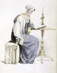 Vestido de día, lámina de moda de Ackermann
