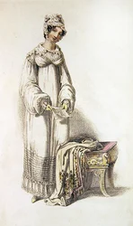 Vestido de día, lámina de moda de Ackermann