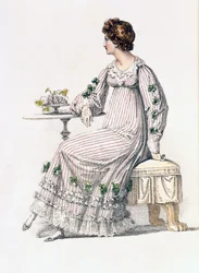 Vestido de día, lámina de moda de Ackermanns Repository of Arts