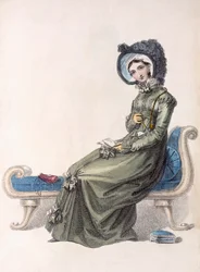 Vestido de día, lámina de moda de Ackermanns Repository of Arts