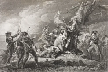 Muerte del General Montgomery en la Batalla de Quebec, 1775, de 