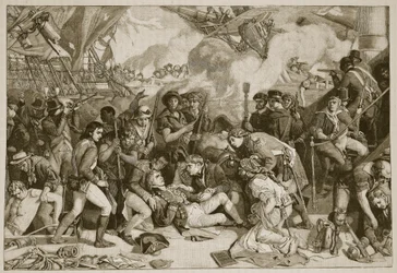 Muerte de Nelson, ilustración de Cassells Illustrated History of England