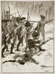 Derrota del General Braddock en la emboscada india, 1755, ilustración de Cassells Illustrated History of England