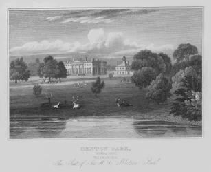Denton Park, Vista General, Yorkshire, La Residencia de Sir W C Ibbetson, Baronet