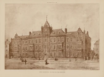 Arquitectura de Derby, la Institución de Sordomudos (grabado)