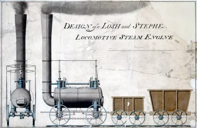 Diseño de una Locomotora de Vapor de Losh y Stephenson, c.1826