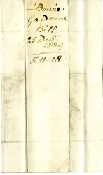 Devonshire MSS AS 3101, folio de un paquete de facturas liquidadas por Pinder Simpson para Lord George Cavendish, incluyendo la factura de Alexander Bowie
