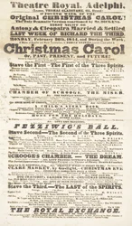 Cartel de Dickens: Un cuento de Navidad en el Teatro Real Adelphi, 26 de febrero de 1814