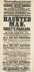 Cartel de Dickens: El hombre embrujado, en el Teatro Real Adelphi, 28 de diciembre de 1848