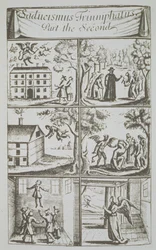 Diversas manifestaciones del Diablo, copia de una ilustración de Sadducismus Triumphatus Parte II, por Joseph Glanvil, Londres 1681, usado en una Historia de la Magia, publicado a finales del siglo XIX