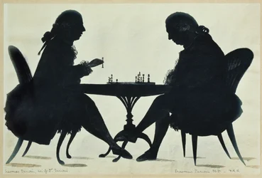 Dr. E. Darwin jugando al ajedrez con su hijo, c.1780 (acuarela sobre papel)
