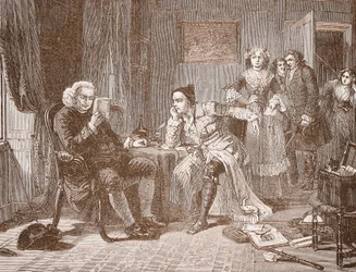 Dr. Johnson rescatando a Goldsmith de su casera