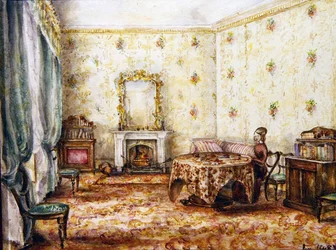 Interior de salón en una casa de campo, c.1848
