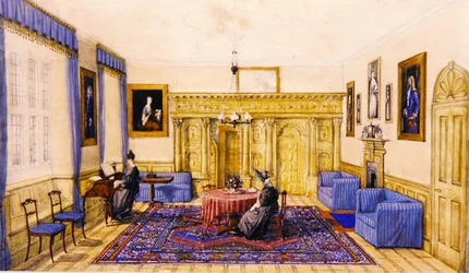 Interior de salón de una casa de campo, c.1830
