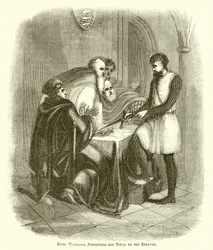 El conde Warenne justificando su título a sus propiedades