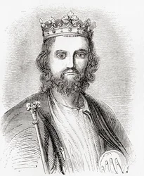 Eduardo II, alias Eduardo de Caernarfon, de la Vieja Inglaterra: A Pictorial Museum, publicado en 1847