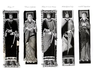 Efigies de Enrique II (1133-89) Leonor de Aquitania (c.1122-1204) Ricardo Corazón de León (1157-99) e Isabel de Angulema