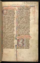 Egerton 3142, f.1r, Texto con una inicial iluminada, 