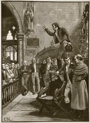 Reunión electoral en Irlanda, 1825, ilustración de Cassells Illustrated History of England